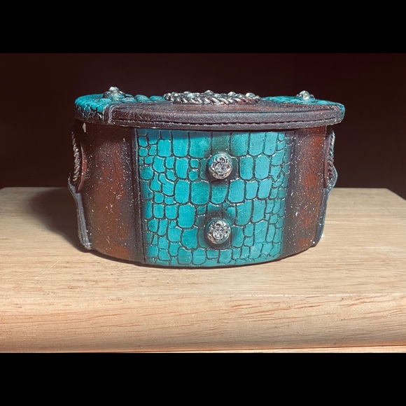 BLUE W/TURQUOISE RING BOX S - Picture 3 of 4